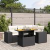 vidaXL Garden Sofa Set Black PE Rattan Large Garden Sofa Set