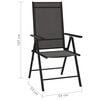 vidaXL Garden Lounge Set Black and Charcoal Aluminum, Textilene Medium