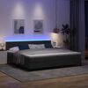 vidaXL LED Box Spring Bed with Mattress Black 78.74 x 78.74 in Velvet