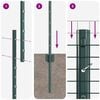 vidaXL Fence with Post Green 3.94 x 82.02 ft Steel and PVC