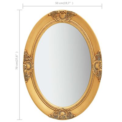vidaXL Wall Mirror Baroque Style 19.7"x27.6" Gold