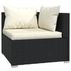 vidaXL Garden Lounge Set Black PE Rattan, Powder-Coated Steel Large