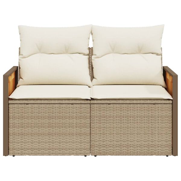 vidaXL Garden Sofa Beige, Cream White