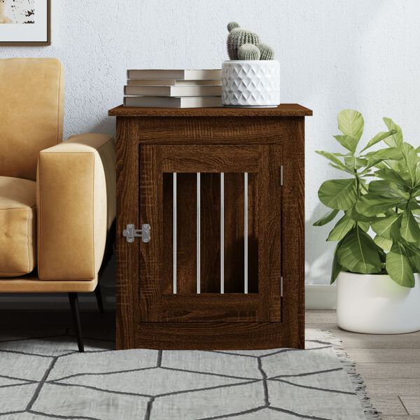 vidaXL Dog Crate Furniture Brown Oak Engineered wood and steel