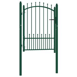 vidaXL Fence Gate with Spikes Steel 39.4x49.2" Green
