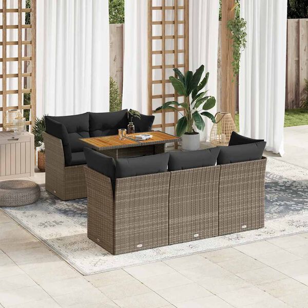 vidaXL Garden Sofa Set Gray, Dark Gray