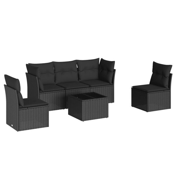 vidaXL Garden Sofa Set Black