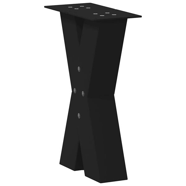 vidaXL Coffee Table Leg Set of 2 Black Powder-coated Steel