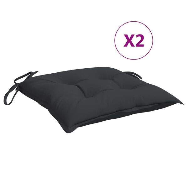 vidaXL Pallet Cushion Set of 2 Black Oxford fabric (100% polyester)