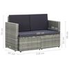 vidaXL Sofa Grey and dark grey (cushion) PE rattan, powder-coated steel