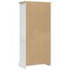 vidaXL Side Cabinet White body and brown top Solid pinewood