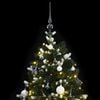 vidaXL Artificial Hinged Christmas Tree Green and white PVC Medium