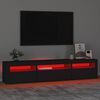 vidaXL TV Cabinet Black Engineered wood Large Rectangular Contemporary