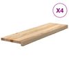vidaXL Stair Tread Set of 4 Natural Oak Solid oak wood