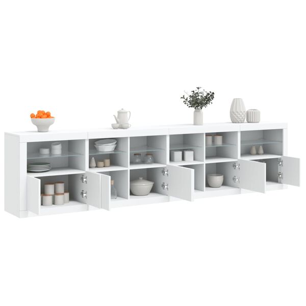vidaXL Sideboard Cool White Engineered wood, Glass Large Sideboard