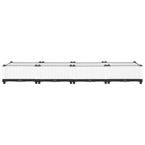 vidaXL Raised Bed White Polypropylene 64 x 14 x 9 in Durable
