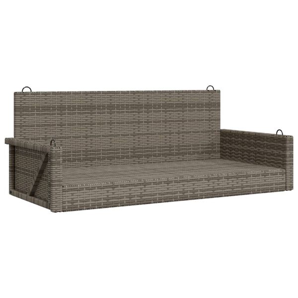 vidaXL Swing Bench Grey PE Rattan 46.9 x 22.0 x 18.9 in Durable