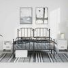 vidaXL Bed Frame Black Steel 59 x 79 in Bed Frame Rectangular