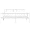 vidaXL Metal Bed Frame White Powder-Coated Steel 76 x 80 in