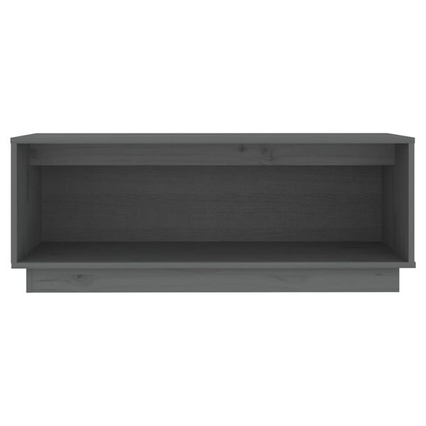 vidaXL TV Cabinet Grey Solid Pine Wood Medium TV Cabinet Rectangular
