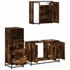 vidaXL Bathroom Furniture Set Smoked oak Engineered wood, metal, glass