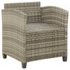 vidaXL Patio Chair with Cushions Poly Rattan Grey