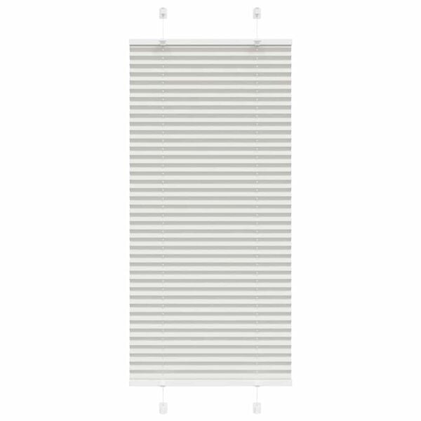 vidaXL Pleated Blind Light grey 100% Polyester 23.6x39.4 in