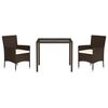 vidaXL Garden Dining Set Brown, Cream White