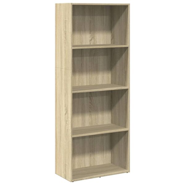 vidaXL Bookcase Sonoma oak Engineered wood Medium Bookcase Rectangular