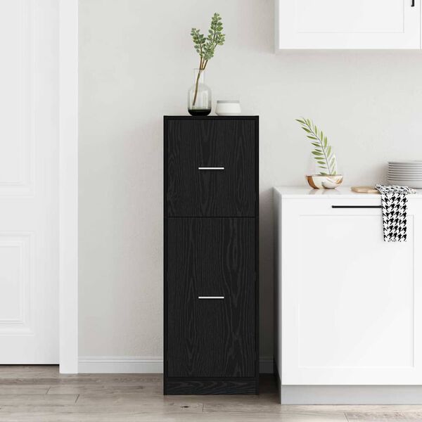 vidaXL Apothecary Cabinet Black oak 40 x 41 x 118 cm Engineered wood