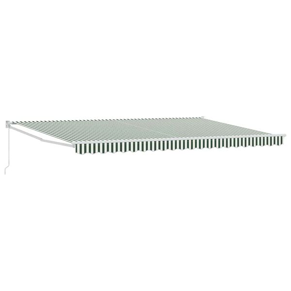vidaXL Retractable Awning Striped Green and White 196.85" x 118.11
