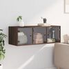 vidaXL Wall Cabinet with Glass Doors Brown Oak 40.2"x14.6"x13.8"
