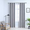 vidaXL Blackout Curtains with Metal Rings 2 pcs Grey 55.1x68.9"