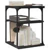 vidaXL Printer Stand 3-Tier Black 16.9"x18.9"x25.2" Engineered Wood