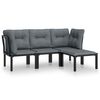 vidaXL Garden Lounge Set Black and Dark Grey