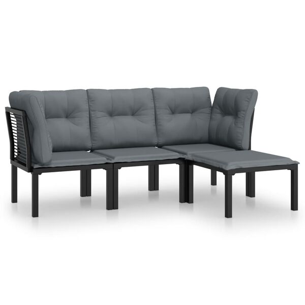 vidaXL Garden Lounge Set Black and Dark Grey