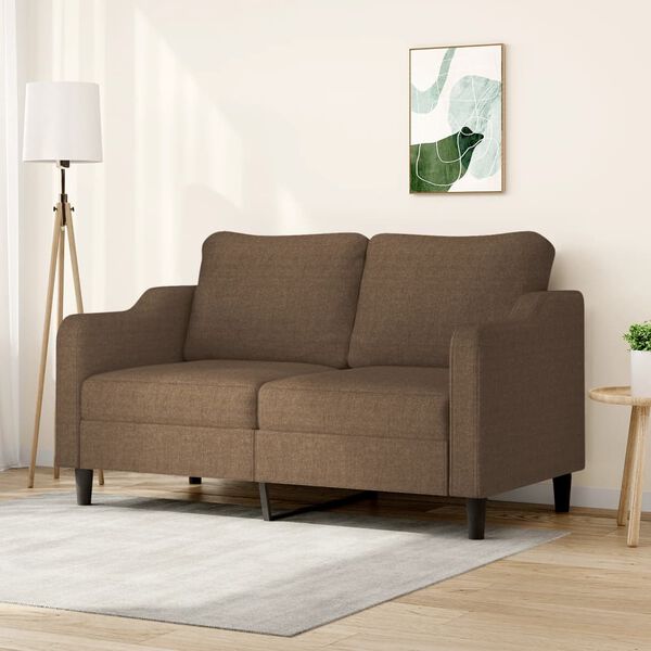vidaXL 2-seater Sofa Brown Polyester, Metal, Textilene 2-Seater Sofa