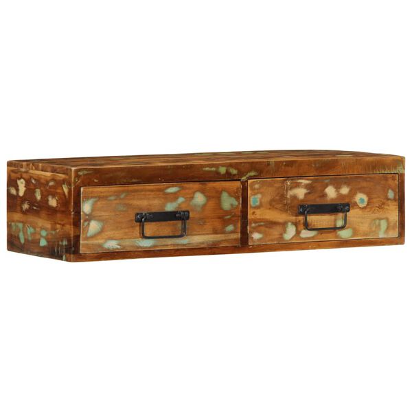 vidaXL Wall-mounted TV Cabinet Multi-Color Solid reclaimed wood 31.5 in