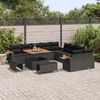 vidaXL Garden Sofa Set with Cushion 17 pcs Black Poly Rattan