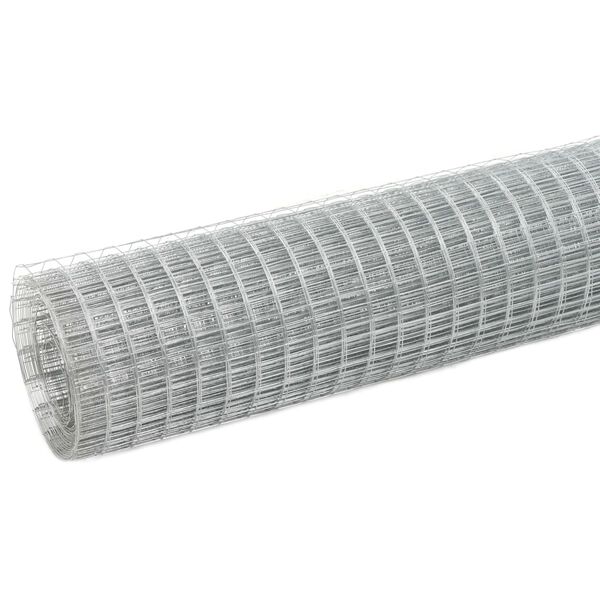 vidaXL Chicken Wire Fence Galvanised Steel 32.8x1.6' Silver