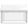 vidaXL Dog Kennel Silver Galvanized steel, polyethylene Large Dog Kennel