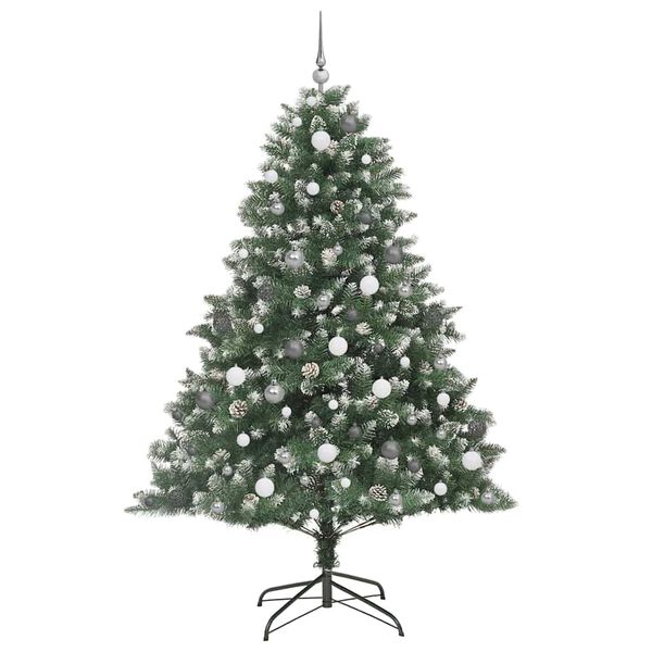 vidaXL Artificial Christmas Tree with 300 LEDs Green 82.68 in