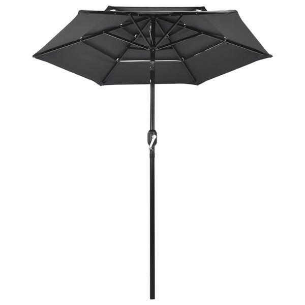 vidaXL Parasol Anthracite Polyester 6.6 ft diameter Collapsible