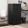 vidaXL Rolling Cabinet MOSS Black Solid Pine Wood, Engineered Wood, Plastic