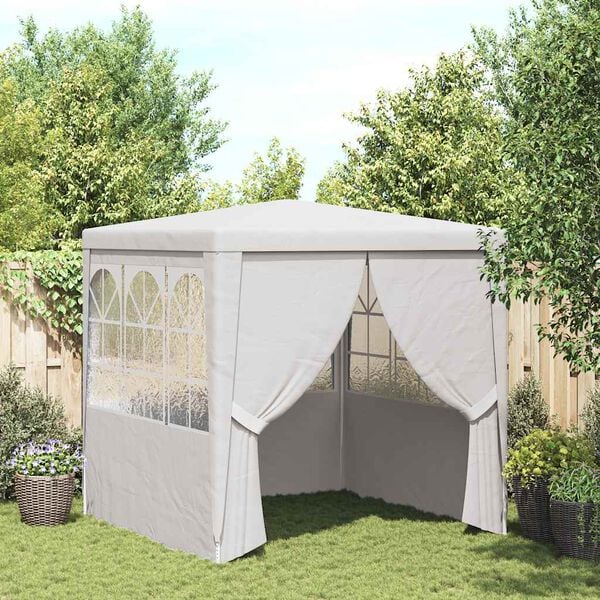vidaXL Party Tent White Polyethylene 6.6 x 6.6 ft Water-resistant