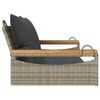 vidaXL Swing Bench with Cushions Grey 42.9x24.4x15.7" Poly Rattan