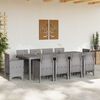 vidaXL Garden Dining Set 11 pcs Light Grey Polt rattan