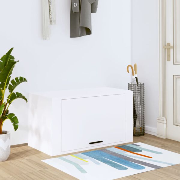 vidaXL Wall-mounted Shoe Cabinet White Engineered wood Compact