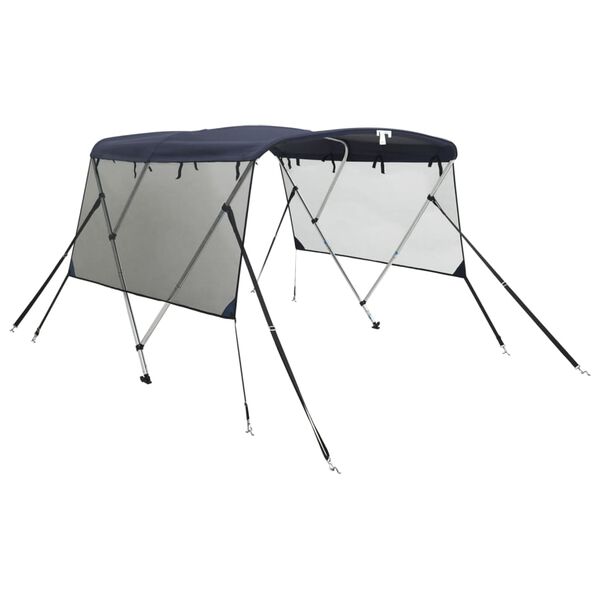 vidaXL 3-bow Bimini Top with Mesh Sidewalls 72.0x(53.9-59.8)x53.9"