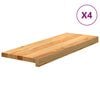 vidaXL Stair Tread Set of 4 Light brown Solid oak wood 27.6x9.8 in